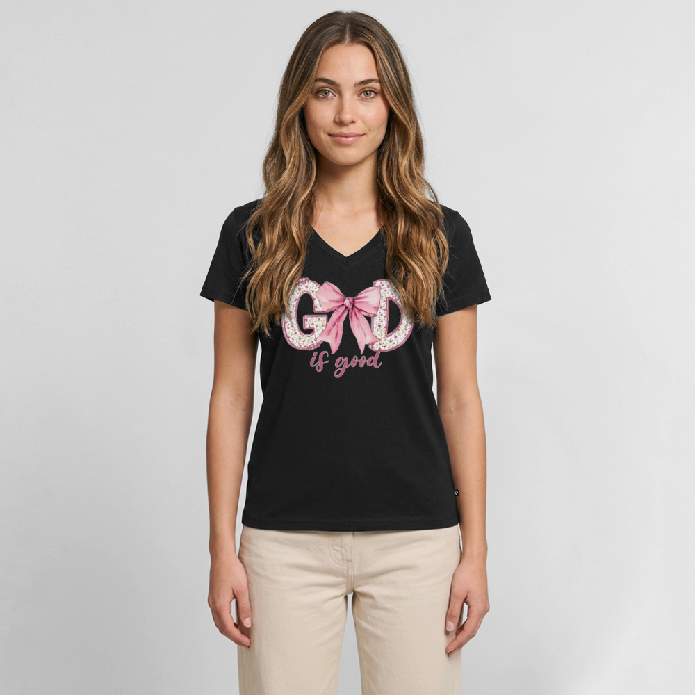 Women's Premium Organic V-Neck T-shirt - black