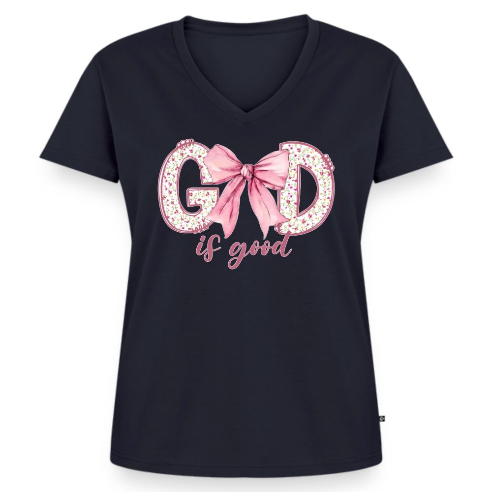Women's Premium Organic V-Neck T-shirt - navy