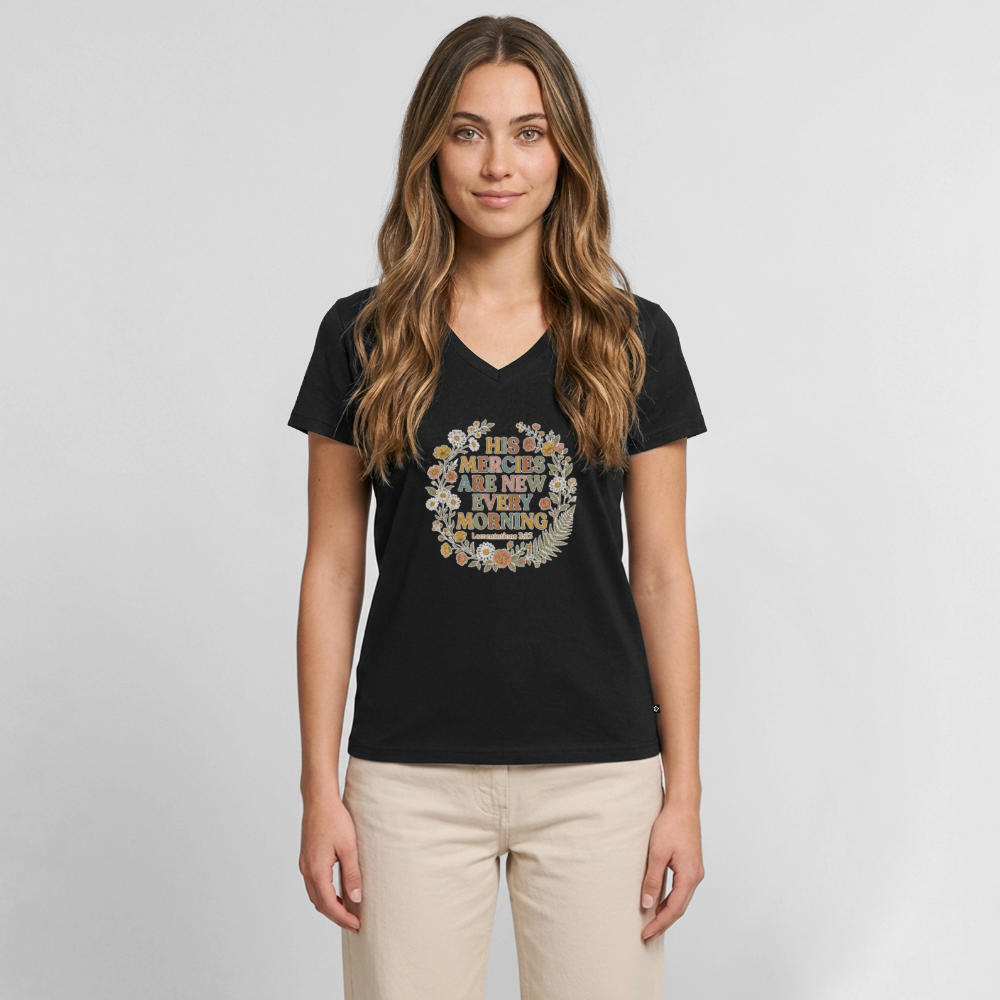 Women's Premium Organic V-Neck T-shirt - black