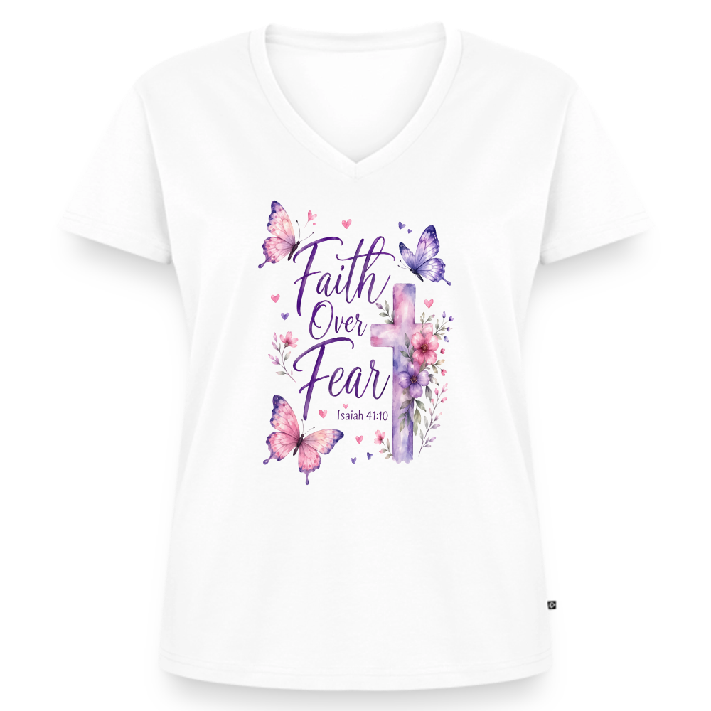 Women's Premium Organic V-Neck T-shirt - white
