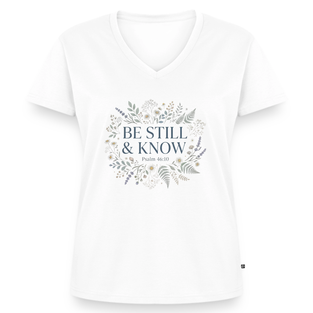 Women's Premium Organic V-Neck T-shirt - white