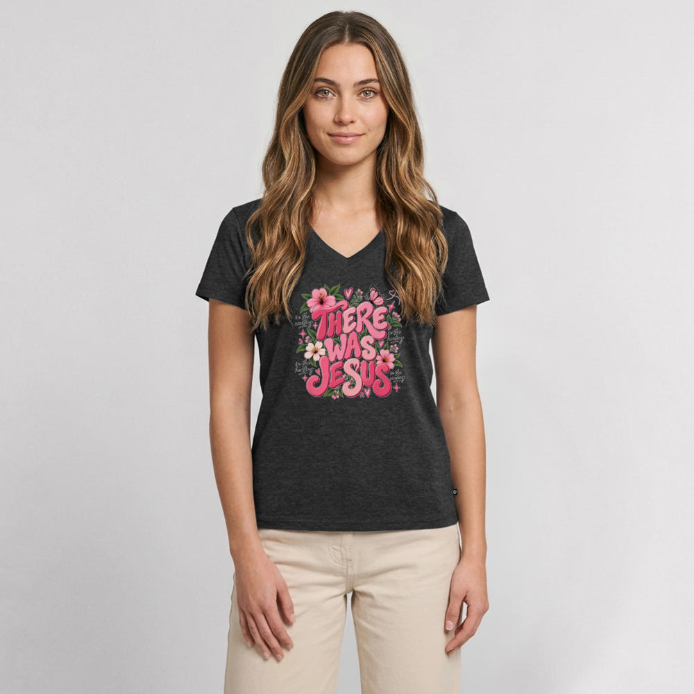 Women's Premium Organic V-Neck T-shirt - heather anthracite