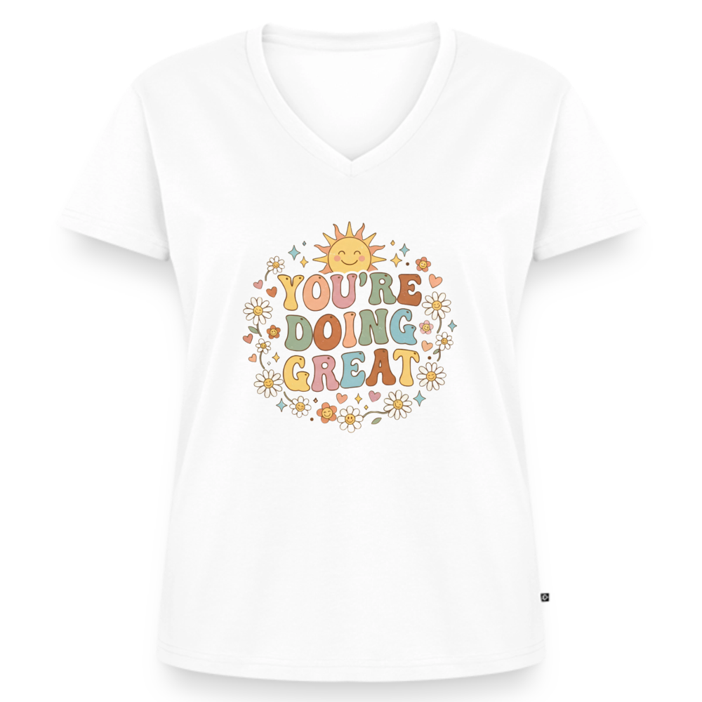 Women's Premium Organic V-Neck T-shirt - white