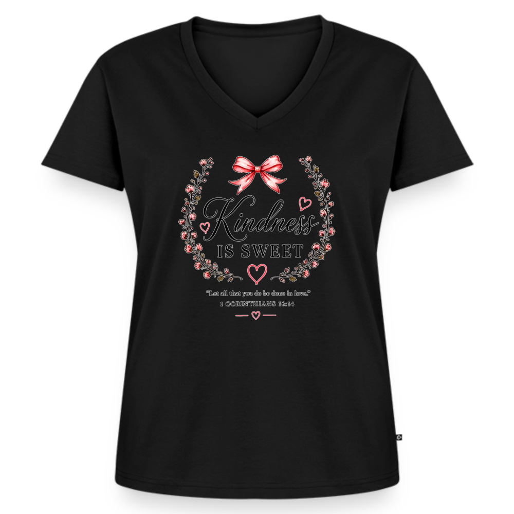 Women's Premium Organic V-Neck T-shirt - black