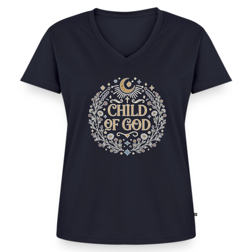 Women's Premium Organic V-Neck T-shirt - navy