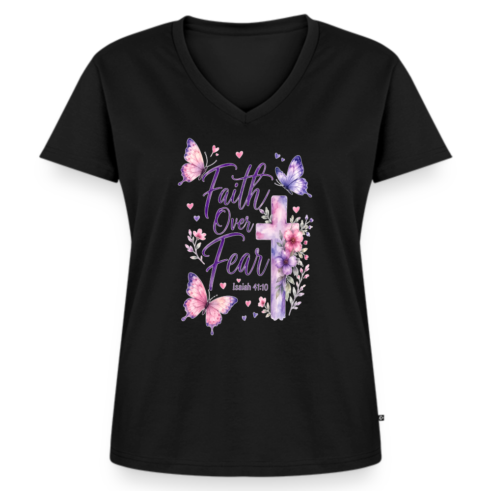 Women's Premium Organic V-Neck T-shirt - black