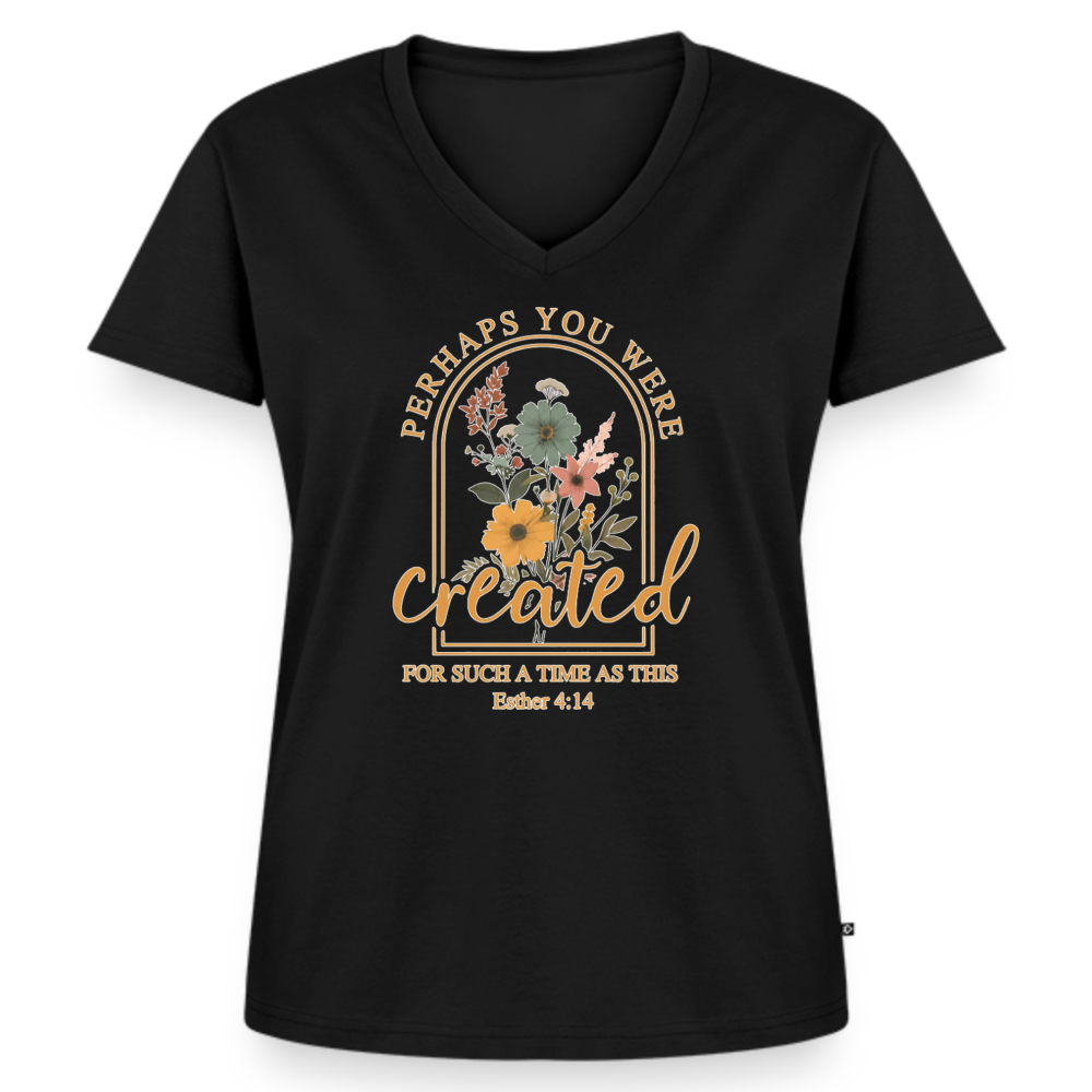 Women's Premium Organic V-Neck T-shirt - black
