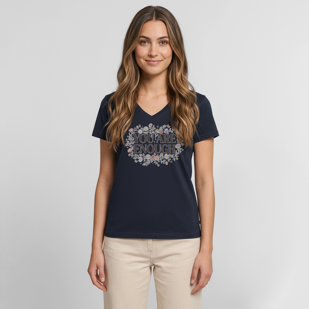 Women's Premium Organic V-Neck T-shirt - navy