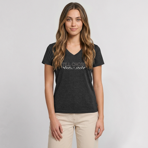Women's Premium Organic V-Neck T-shirt - heather anthracite