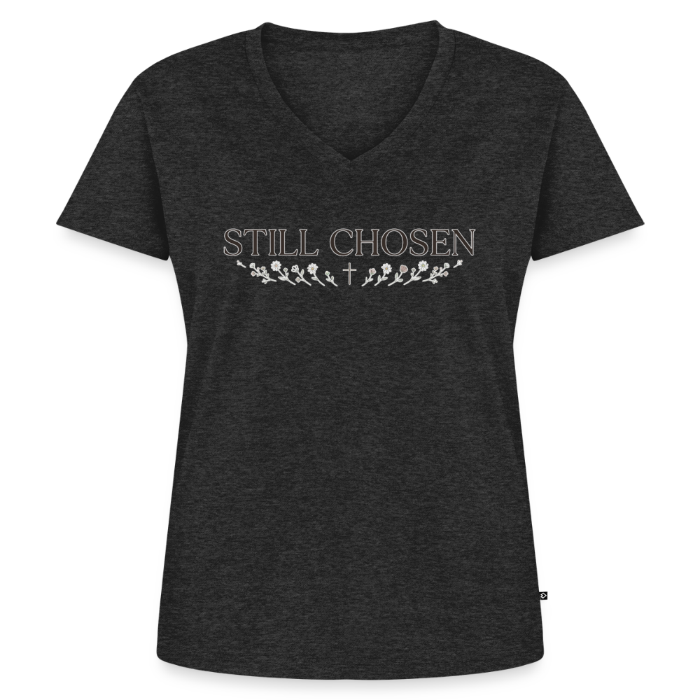 Women's Premium Organic V-Neck T-shirt - heather anthracite