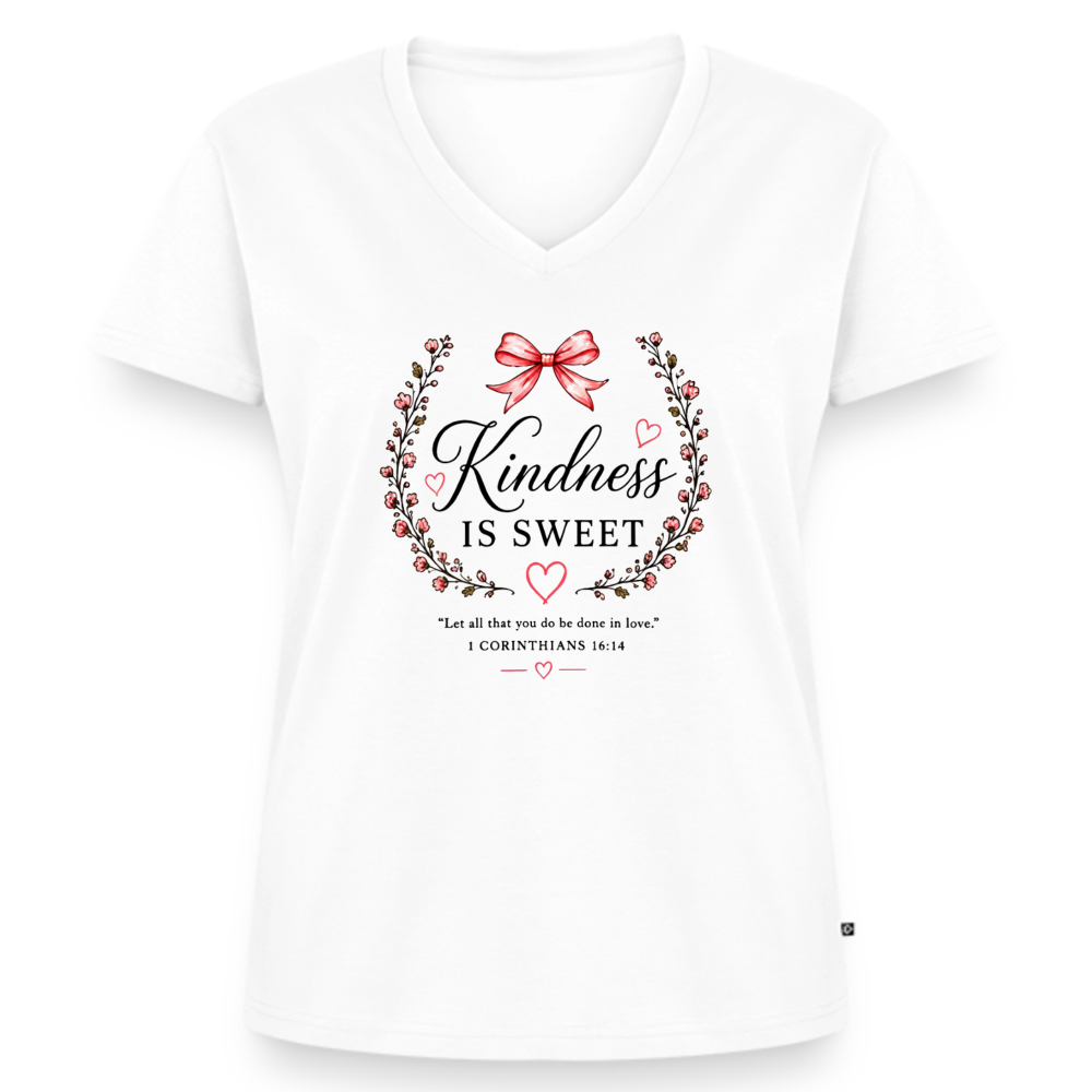 Women's Premium Organic V-Neck T-shirt - white