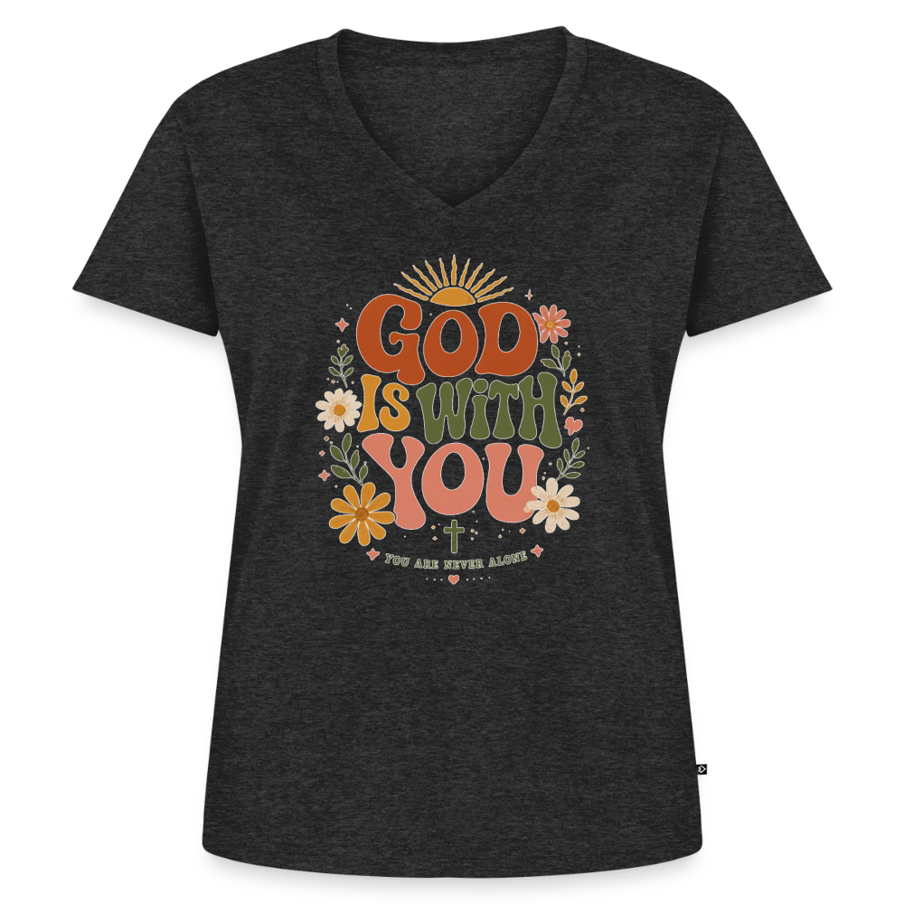Women's Premium Organic V-Neck T-shirt - heather anthracite