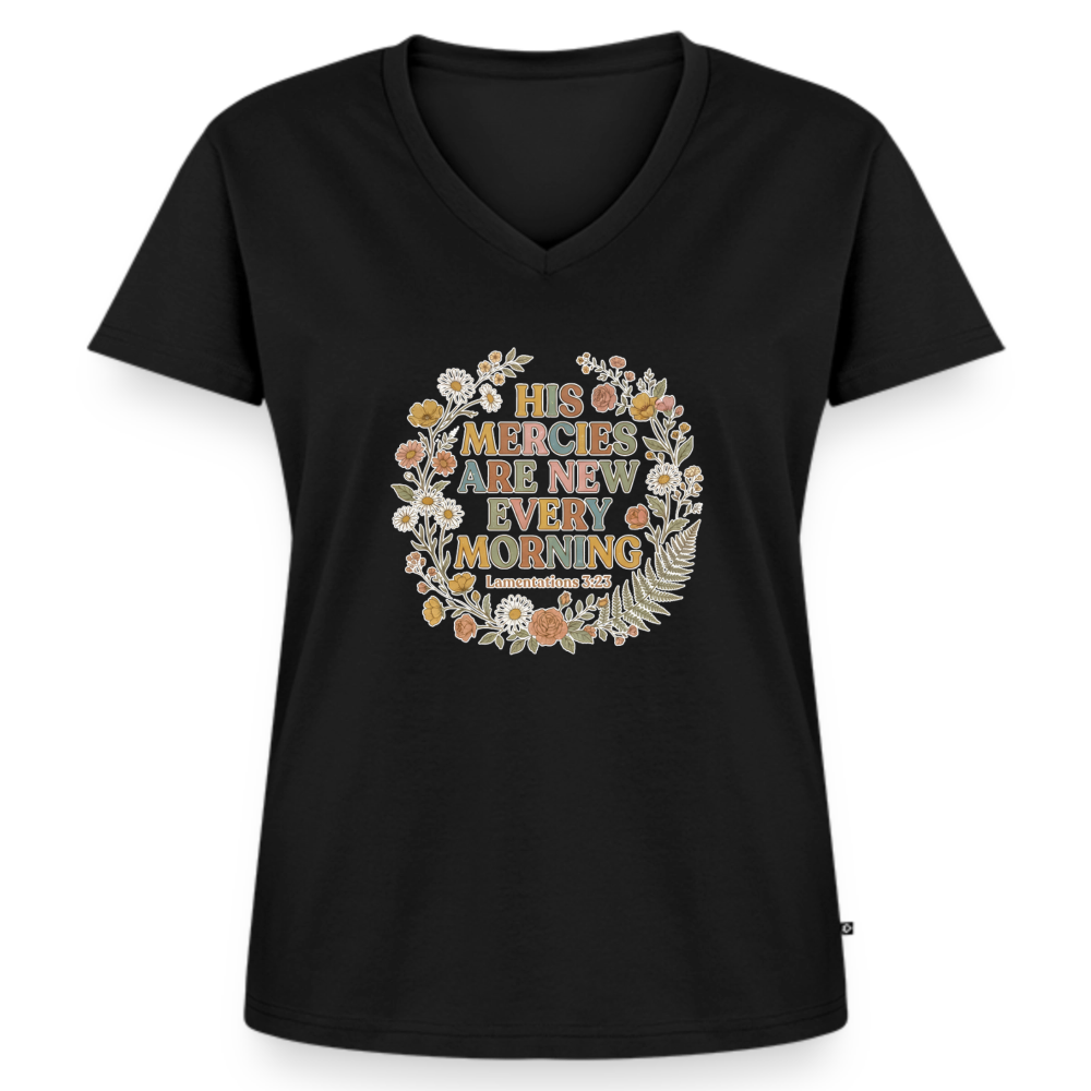 Women's Premium Organic V-Neck T-shirt - black