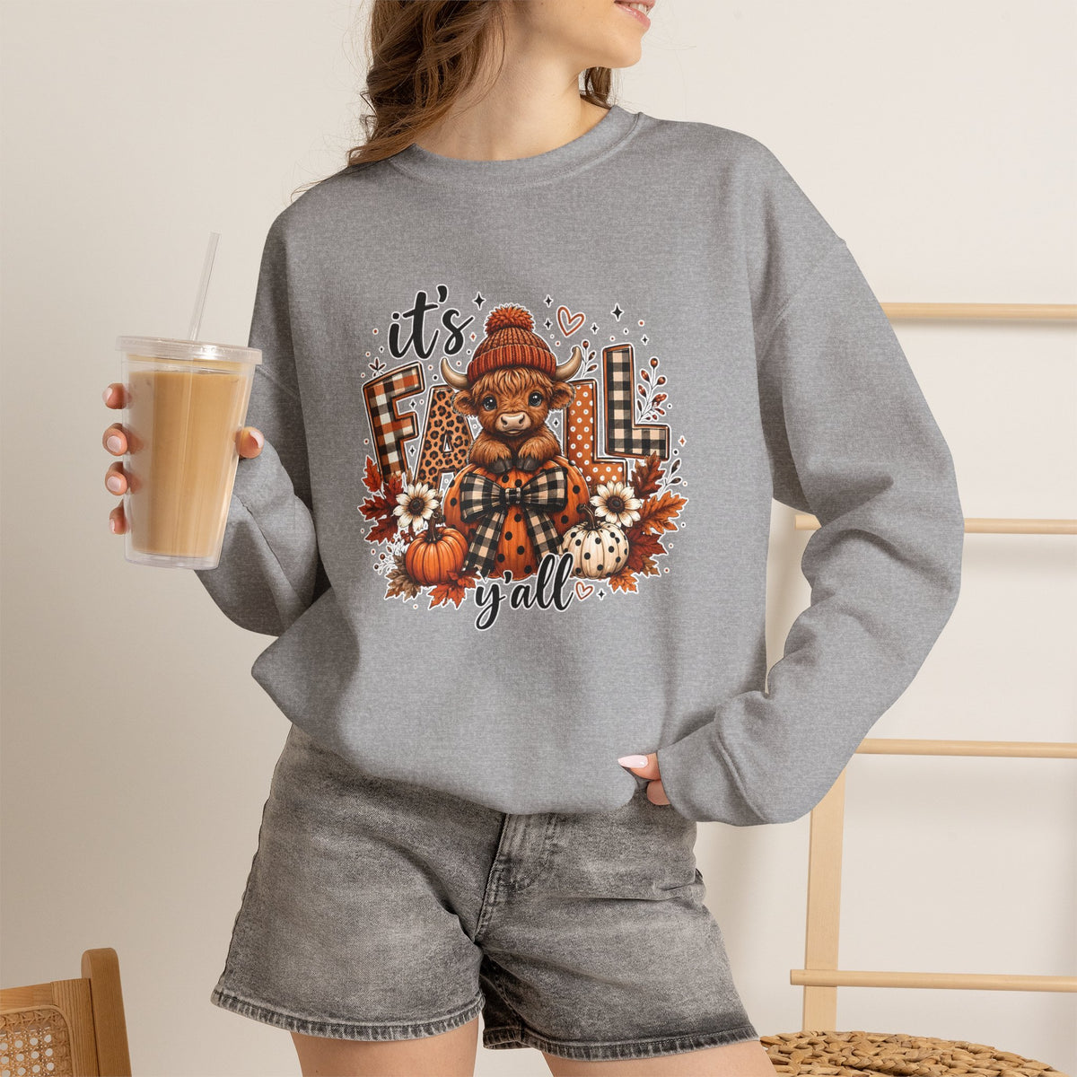 Fall Bear 'It's Y'all' Crewneck Sweatshirt
