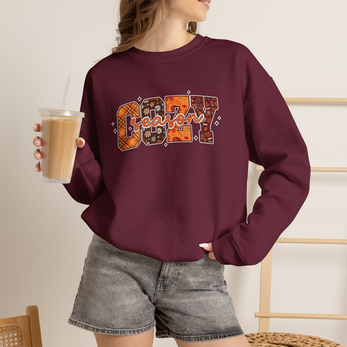 Cozy Fall 'Cozy?' Graphic Crewneck Sweatshirt