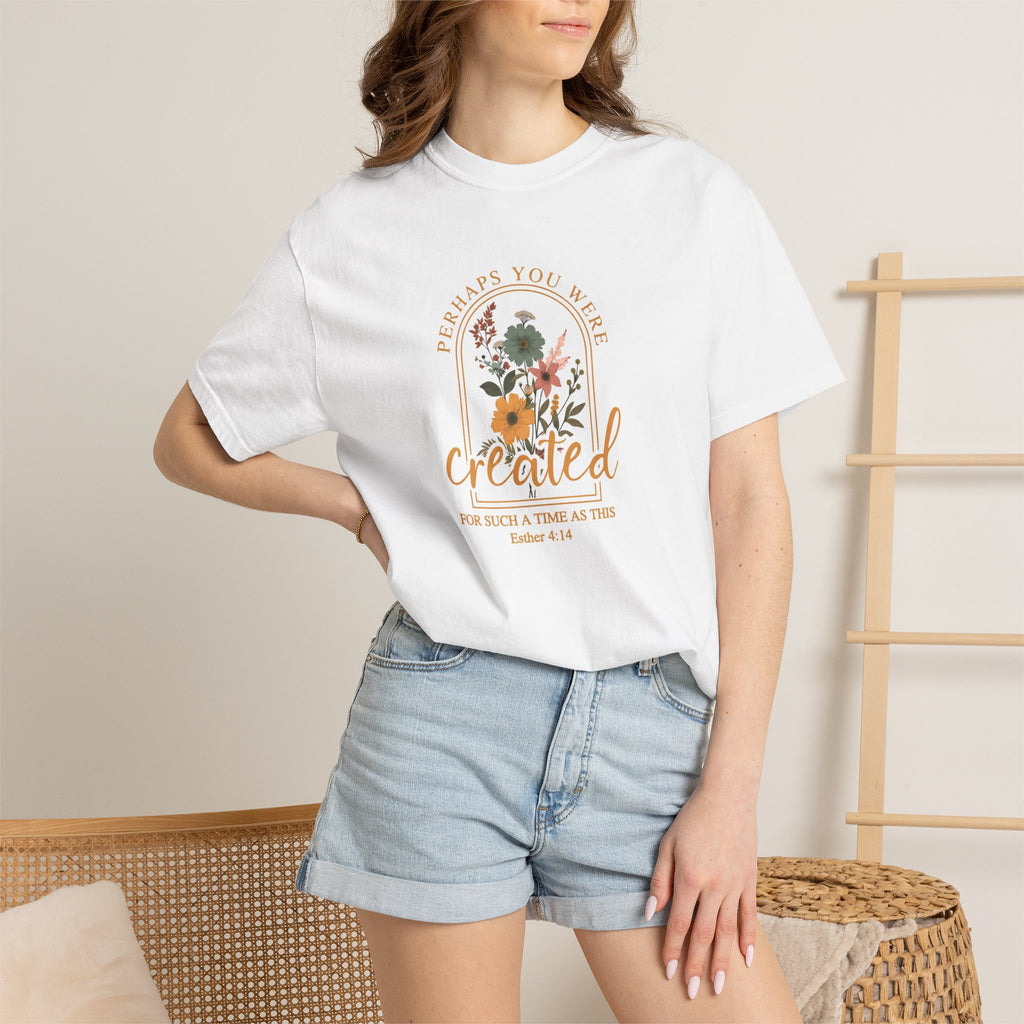 Created Floral T-Shirt — 'Made & Loved' Inspirational Christian Tee