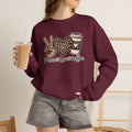Peace Love Coffee Leopard Sweatshirt