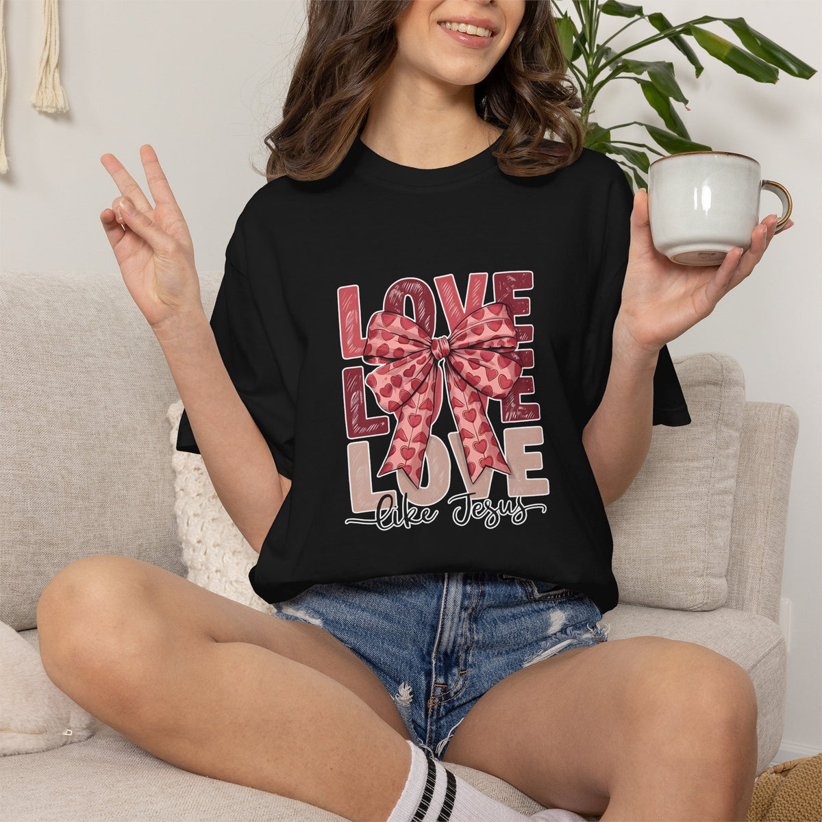 Love Like Jesus T-Shirt — Heart Bow Christian Tee