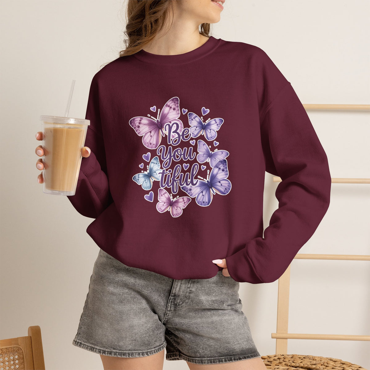 Butterfly "Be You Tiful" Crewneck Sweatshirt