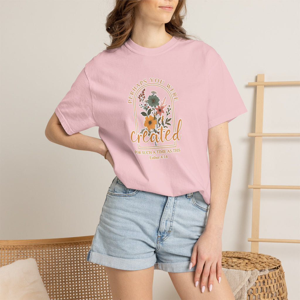 Created Floral T-Shirt — 'Made & Loved' Inspirational Christian Tee