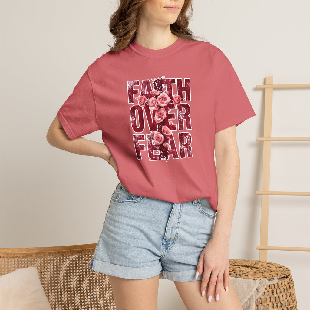 Faith Over Fear T-Shirt — Floral Inspirational Christian Tee